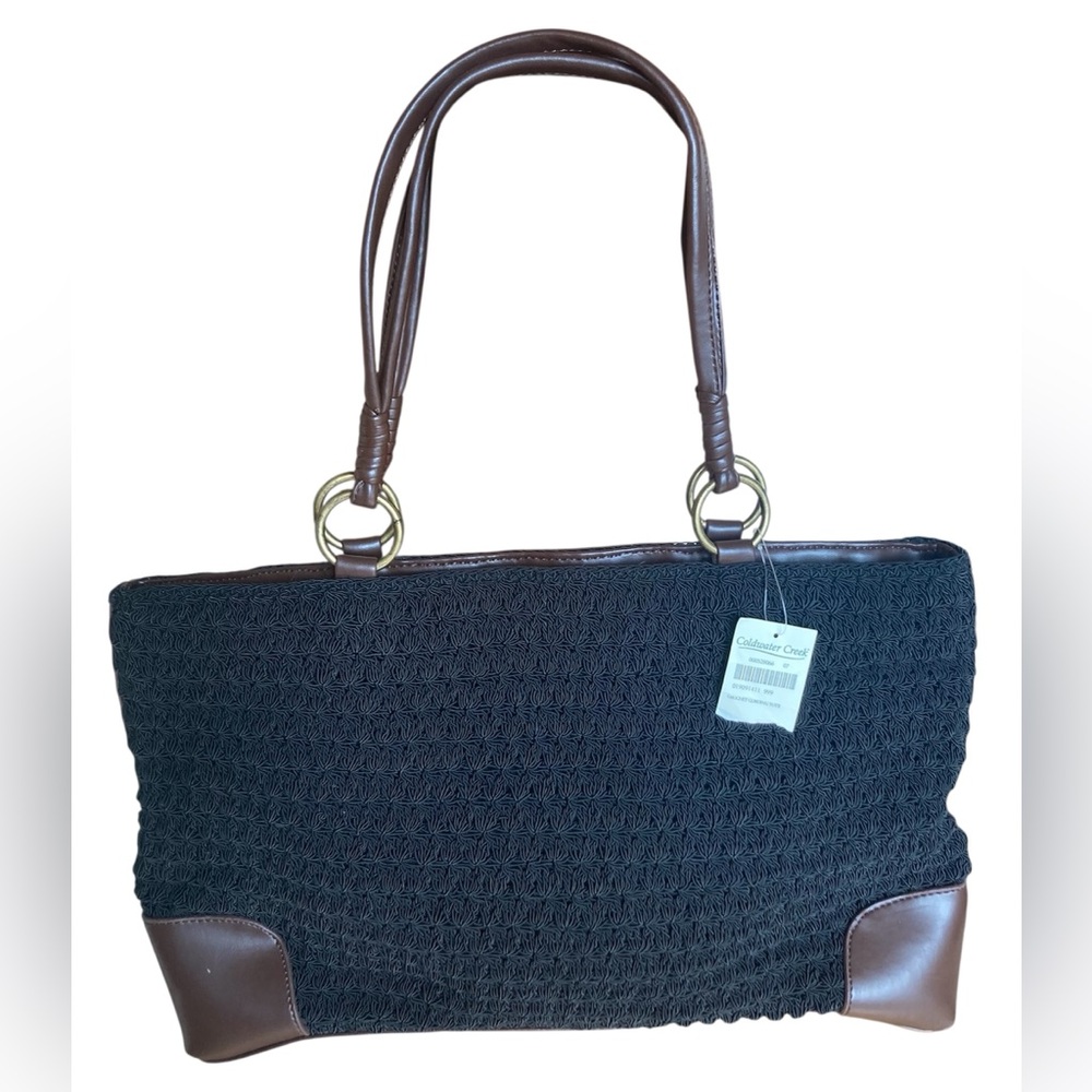 Coldwater Creek Black Crochet Tote